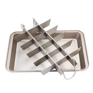 Stainless Steel Cake Pans With Removable Dividers, brownie
